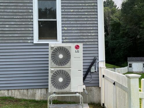 Heat Pump outdoor unit installed by Endless Energy in Franklin, Massachusetts